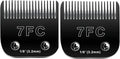 7F Blades Dog Grooming Blades Compatible with Andis/Oster A5/Wahl KM-10 Series Dog Clippers,Detachable Clipper Replacement Blade,Black (7FC/2PCS)