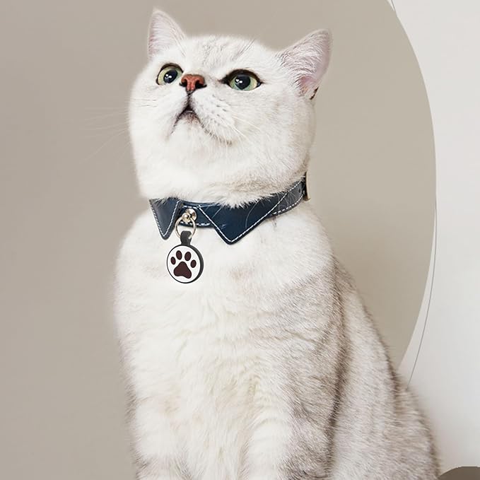 WhoseID QR Code Cat Tag, Modifiable Pet Online Profile, Multiple Emergency Contact, Scannable QR Pet ID Tag, Instant GPS Location Email Alert (Medium to Large Breeds - 1.25", Black & Rose & Purple)
