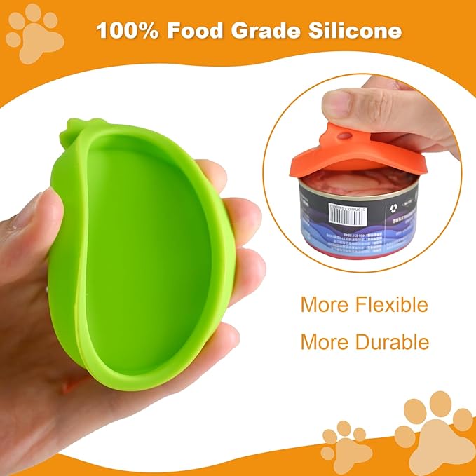 Yobbai Small Cat Food Can Lids for 3 oz & 2.5 oz, Food-Grade Silicone Pet Food Covers, BPA-Free, Dishwasher Safe, 3 Pack
