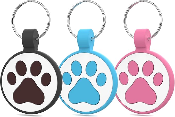 WhoseID QR Code Cat Tag, Modifiable Pet Online Profile, Multiple Emergency Contact, Silent Silicone, No Jinging, Collar Accessories, Personalized Cat Tag Small Breeds - 1", Black & Rose & Blue