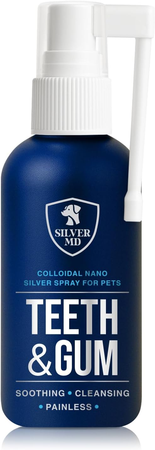 Pet Dental Care Spray for Dogs & Cats, 8 Oz, Breath Freshener & Oral Hygiene Solution with Nano Silver & Tartar Buildup Support, Teeth Cleaning Gum Spray, Gentle Formula, No Brushing