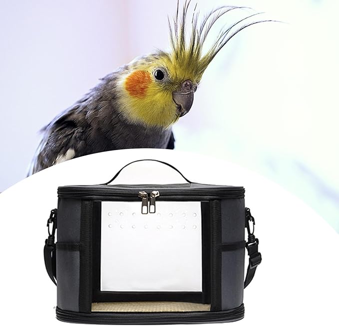 Baoblaze Bird Carrier Bag Pet Bird Carrier Bird Supply Portable Shoulder Bag Bird Travel Carrier for Chinchilla Budgerigars Parakeets, Gray S