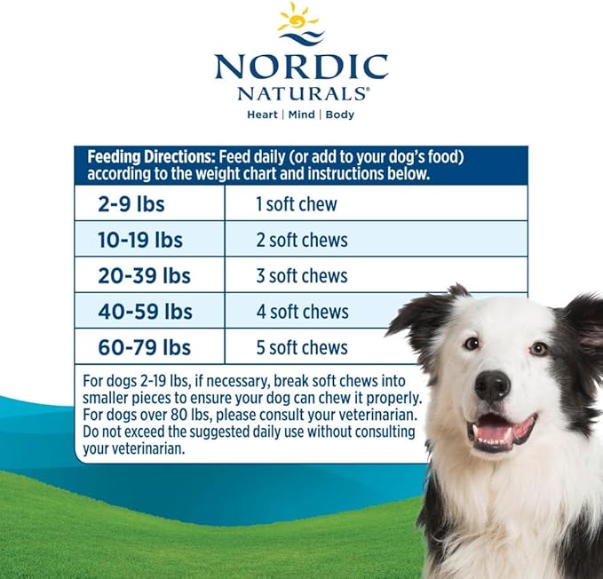 Nordic Naturals Pet Skin & Coat Soft Chews with Omega-3-30 Pork Bone Broth Flavored Soft Chews - Nutritional Support for Healthy Skin & a Soft and Shiny Coat - Non-GMO and IFOS Certified