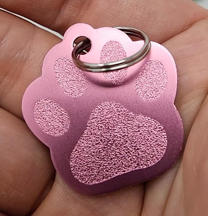 Dr. Fremont's Custom Pet Tag | Large, Paw | Many Colors & Shapes | Strong Anodized Aluminum | Made in USA