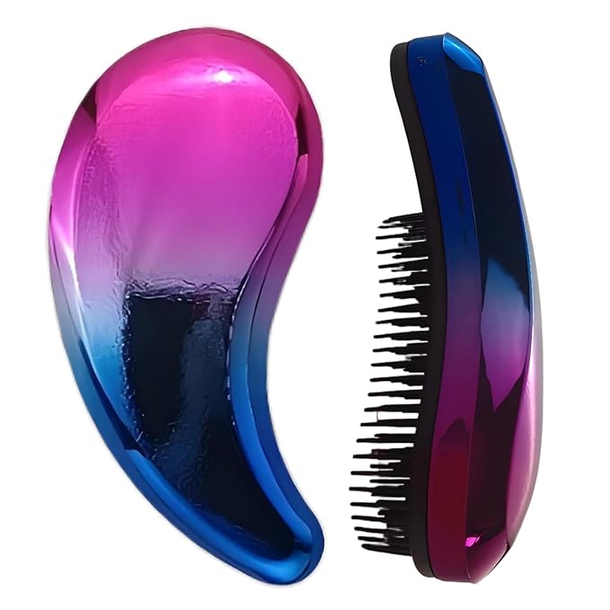 Comma-Shaped Small Dog Brush, Fit for Yorkie, Shih Tzu, Maltese Maltipoo Pomeranian - Gentle Soft Bristles for Effortless Pet Hair Removal, Puppy Essentials (Gradient Color)