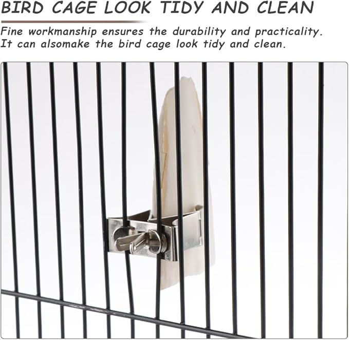 6 Pcs Bird Food Holder Parrot Cage Seed Feeder Stainless Steel Vegetable Fruit Clip for Bird Cockatiel Parrot Hamster