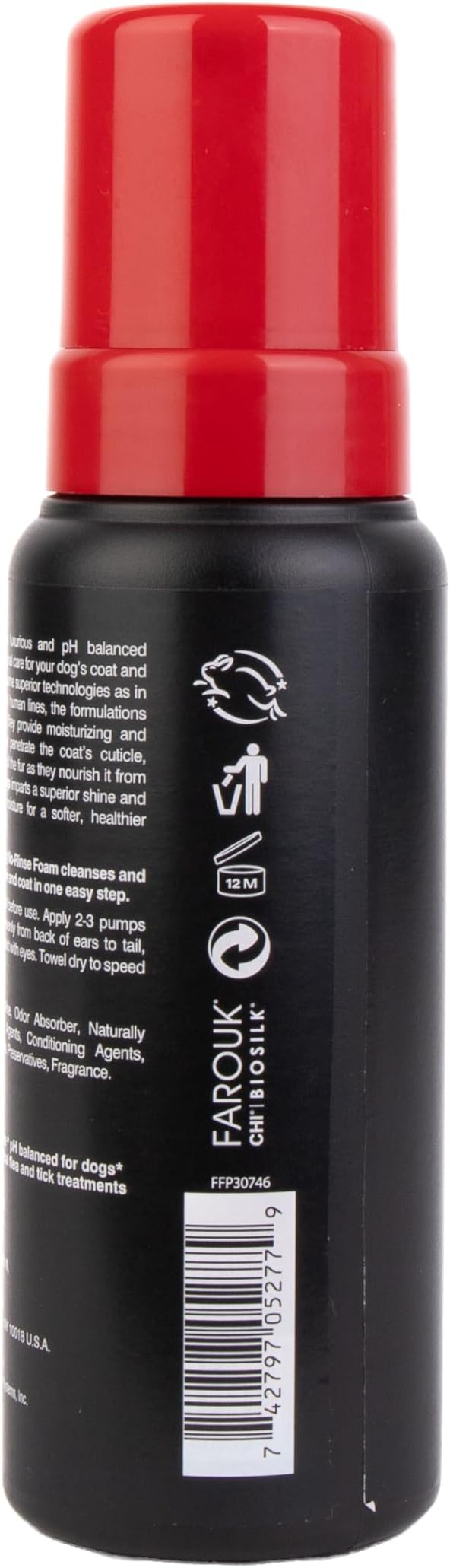CHI for Dogs Deodorizing Waterless Foam Wash, No-Rinse Dry Shampoo for Dogs to Help Control Odor, Sulfate and Paraben Free, Waterless Pet Grooming, Pump Bottle, Made in The USA, 8 Fl Oz