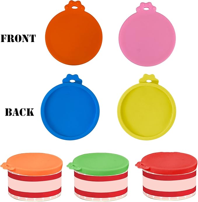 4 Pcs Food Can Lids Pet Can Covers, Silicone Small Pet Food Can Lids Covers for 3 oz 2.5 oz Cat Food Cans.