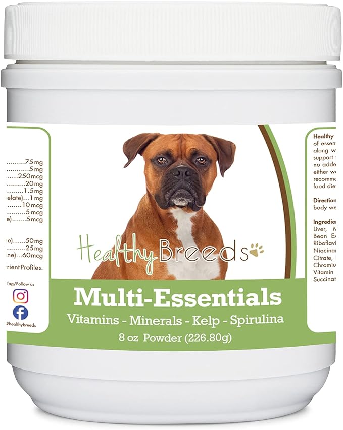 Healthy Breeds Boxer Multi-Essentials Powder for Dogs - an Ideal Supplement of Vitamins, Minerals & Antioxidants for Your Dog - 8 oz