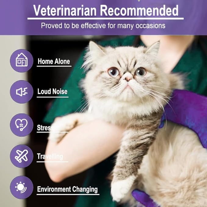 4-Pack Cat Calming Collar - 120 Days of Continuous Calm - Pheromone Anxiety Relief for Cats & Kittens - Reduces Scratching, Meowing & Urine Marking - Adjustable & Safe Waterproof Breakaway Design