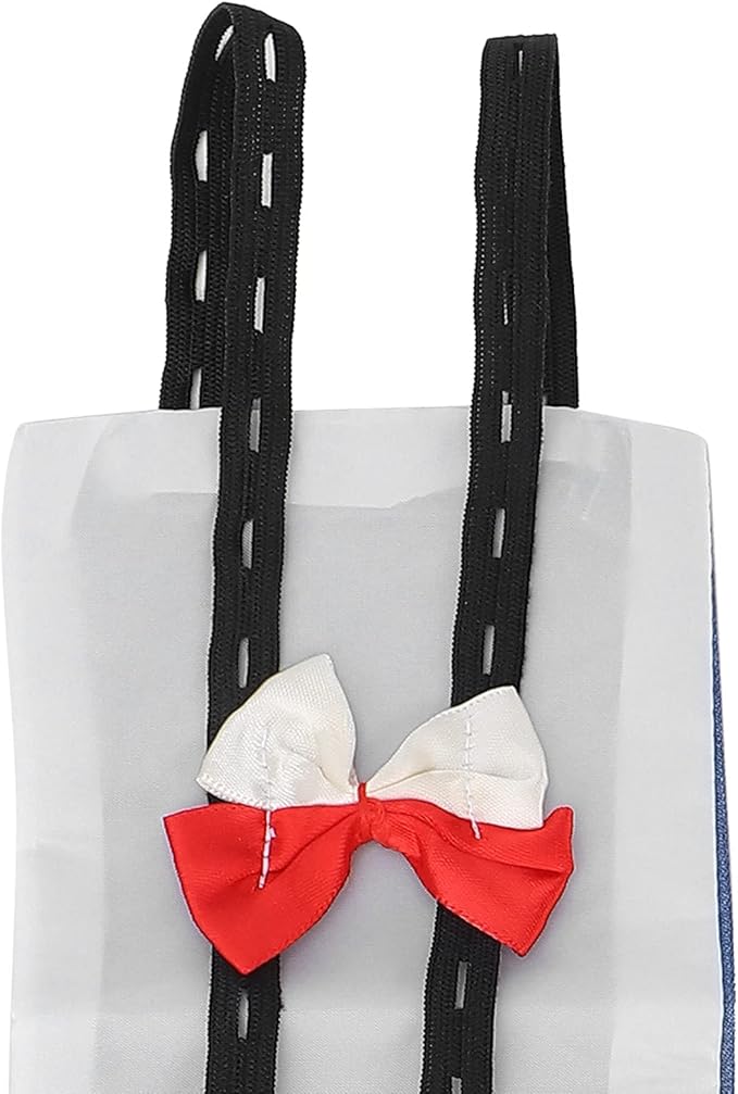 Chicken Diapers, Washable and Reusable Pet Diapers Bow Tie Duck Diaper Duckling Diaper for Poultry Hen Netting Supplies[Denim M]