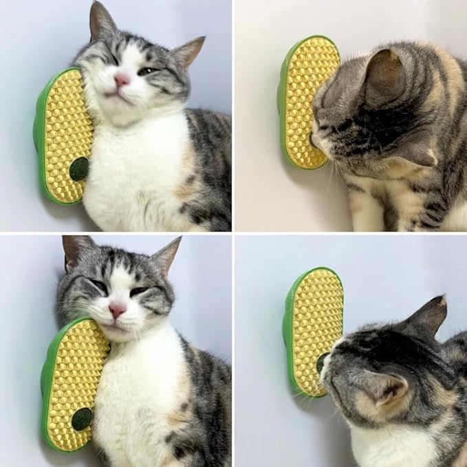 miwoowim 2 Pcs Catnip Toys Balls that Stick on Wall,Cat Toy Ball, Catnip Balls for Cats Lick,Cat Face Scratchers, self Groomer for Indoor Cats, Corner Brush Wall