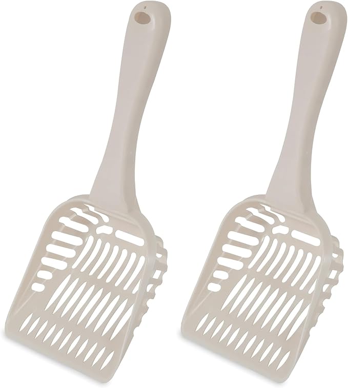 Petmate Litter Scoop for Cats, Jumbo Size, Bleached Linen, (Pack of 2)