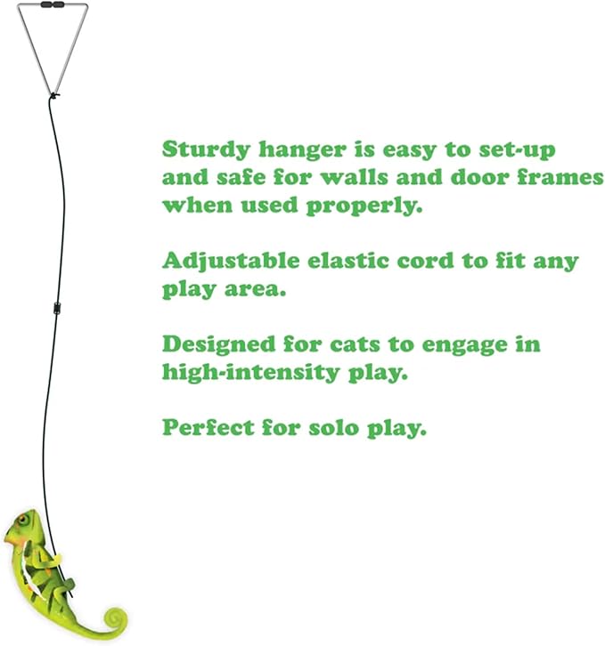 Meowijuana Chameleon Jump 'n' Jamb Door Hanging Cat Toy and Honeysuckle Haze Catnip Blend | Refillable Interactive Catnip Toy | Catnip Grown in North America