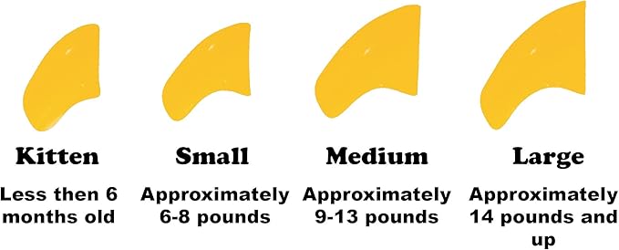 6 Month Supply Soft Nail Caps for Cats Yellow Large - Extra Adhesives