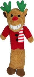 Multipet Original Loofa Reindeer Dog Plush Toy - Squeaky Toys for All Dogs - Extra Soft Plush - Stuffed Animal for Cuddling & Playing - Cute Dog Pet Toy (12”)