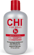 CHI for Dogs Gentle 2-in-1 Shampoo and Conditioner, pH Balanced Dog Wash with Ionic Technology, Moisturizing Clean for Puppies and Adult Dogs, All Coat Types, Made in The USA, 16 Fl Oz