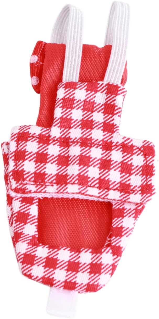 Zerodis Bird Diapers Nan Large Red Plaid, Cotton Material, Adjustable Strap, Soft and Comfortable Design for Parrots and Budgies (25.5cm Red Plaid)