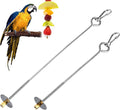 Nogeqi 2PCS Bird Cage Food Holder with Hook, Stainless Steel Bird Feeder for Cage, Parrot Fruit Skewers, Bird Foraging Toys for Macaw Parakeet Parrot Budgie (2 Sizes)