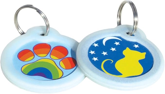 GoTags Unique Pet Tags, Personalized with 4 Lines of Custom Engraved ID, Silent Dog Tags with Glow in The Dark Silencer to Quiet Tag, Several Cute Tag Designs for Cat or Dog, (I Am Loved)