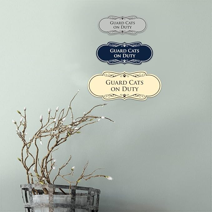 Designer Paws, Guard Cats on Duty (Blue) - Large