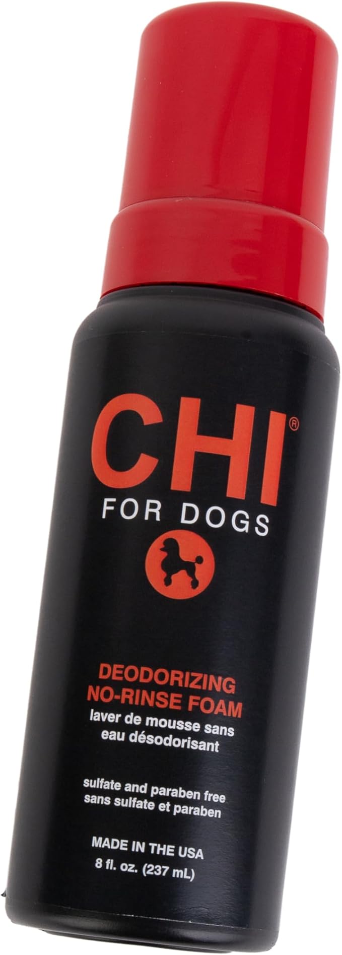 CHI for Dogs Deodorizing Waterless Foam Wash, No-Rinse Dry Shampoo for Dogs to Help Control Odor, Sulfate and Paraben Free, Waterless Pet Grooming, Pump Bottle, Made in The USA, 8 Fl Oz