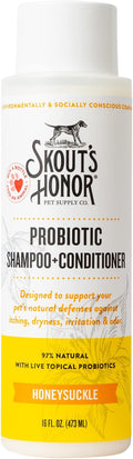 Skout’s Honor Probiotic Natural Dog Shampoo and Conditioner with Avocado Oil & Omega-3s, Gentle Puppy Shampoo, Hydrating Dog Conditioner, 97% Natural, Paraben & Sulfate-Free, Cruelty-Free, 16 oz