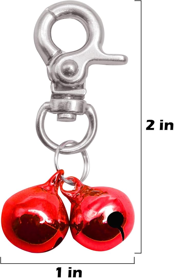 EXPAWLORER Pet Bells for Dog Cat Collar Charm - 2 Pack Cat Collar Accessories Bells Loud, Pet Jingle Ornament Training Pendant Neck Decoration, Tracker for Saving Birds, Red