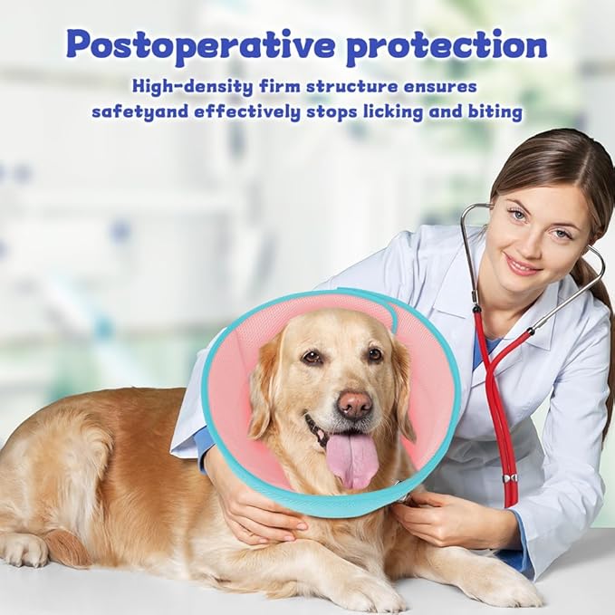 Soft Dog Cone Collar After Surgery Alternative for Dogs to Stop Licking, Comfort Collars for Large/Medium/Small Pet/Cat, Comfortable Elizabethan Neuter Recovery E Cones of Shame Neck & Head Ecollars