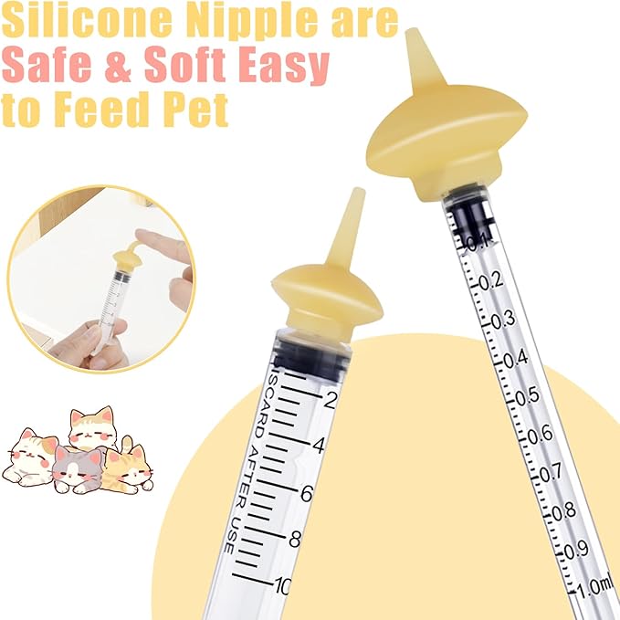 Pet Feeding Bottle and Syringes with Nipples for Small Cat Dog Animals (Model 2)