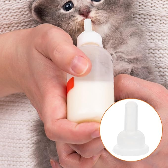 Garneck 40Pc Silicone Pet Feeding Nipple Set for Kittens and Puppies Replacement Nipples Pet Bottle Pacifier for Small Animals Bunny and Kitten
