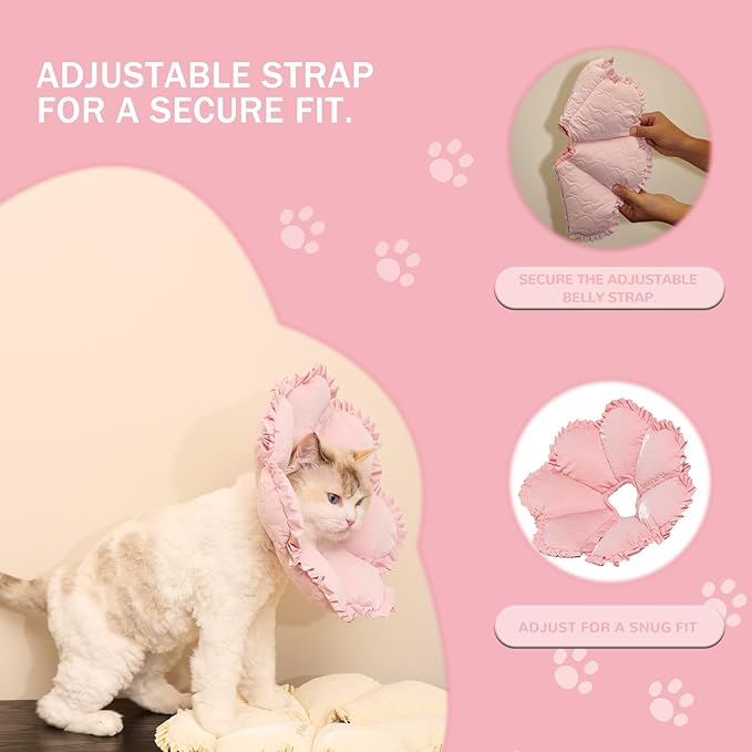 Touchdog Soft Cat Cone Collar, Waterproof Recovery Collar for Cats After Surgery, Lightweight Elizabethan Collar for Kittens, Small to Large
