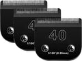 Audoc 3PACK 40 Blades Dog Grooming Blades Compatible with Ainds/Oster A5/Wahl KM-10 Series Dog Clippers,Detachable Clipper Replacement Blade，Black