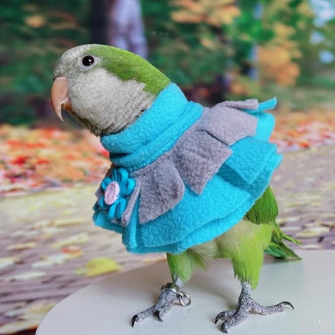 Bird Collar Anti Bite Elizabethan Recovery Cone, Bird Neck Protector for Feather Plucking, Bird Neckwear Full Body Shield, Bird Outdoors Windproof Cape Color Randomly (Cockatoo)
