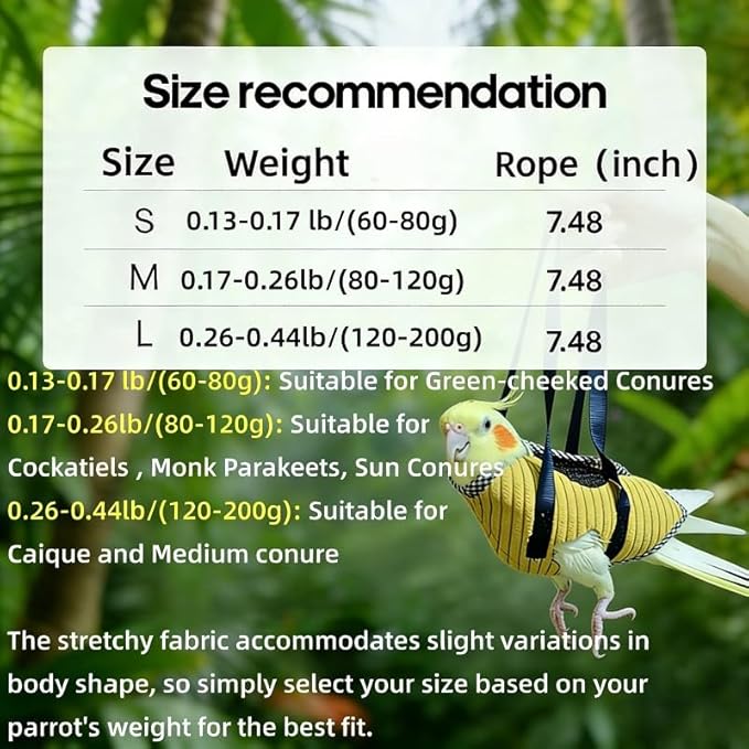 DRESSO Portable Bird Carrier Bag, Escape Resistant Parrot Carrier Bag Harness for Small Medium Parrots, Cockatiel,Green-cheeked Conure, Random Color (Small)