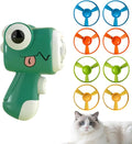 Cat Toy Launcher,Cat Fetch Toy & Hunting Toys for Indoor Cats,Cat Toys Set with 8 Launch Discs,Funny Interactive Cat Toys for Bored Indoor Cats (Green)