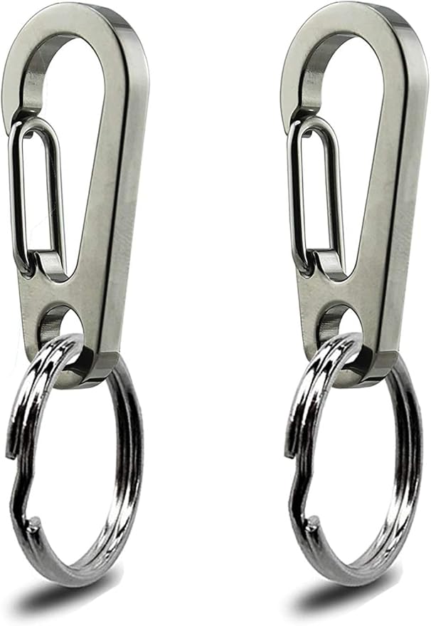Dog Tag Clips / 2 Pack/Multiple Size 304 Stainless Steel Quick Clip with Rings/Easy Change Dog Cat ID Tag Holder for Small pet Collars and Harnesses.(2 Medium Grey)