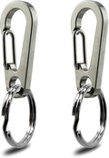 Dog Tag Clips / 2 Pack/Multiple Size 304 Stainless Steel Quick Clip with Rings/Easy Change Dog Cat ID Tag Holder for Small pet Collars and Harnesses.(2 Large Grey)