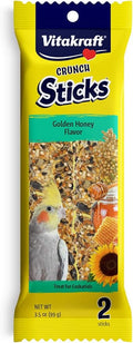 Vitakraft Crunch Sticks Golden Honey Flavor Cockatiel Treat (2 Sticks), 3.5 oz