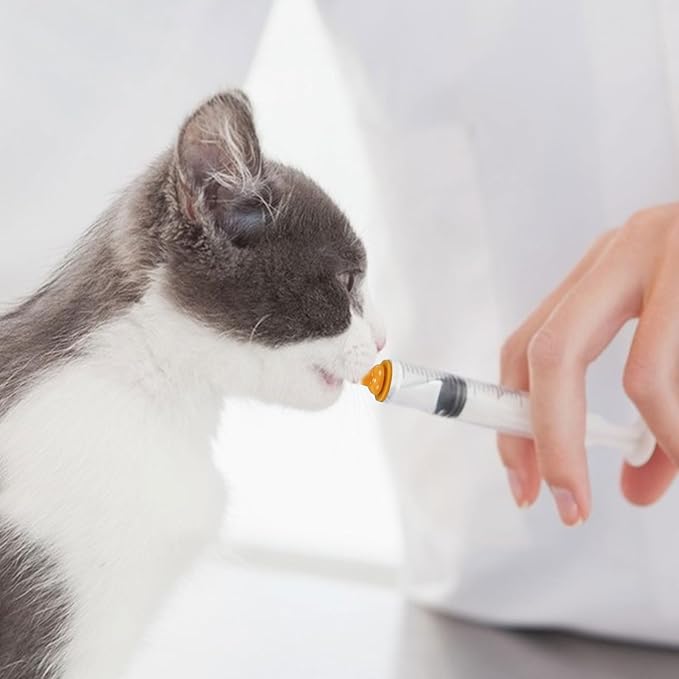 Pet Feeding Syringe with Nipple, Silicone Feeding Tools for Kitten Puppy Feeding Syringe for Newborn Cat Dog Small Animals Rabbits (50ml+100ml)