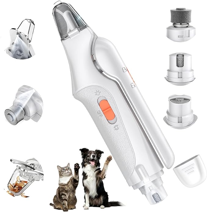 2-in-1 Cat Nail Clippers & Dog Nail Clippers Trimmers for Large Medium Small Dogs Cats Claw Trimmer Quick Sensor and Safety Guard USB Rechargeable with 2 LED Lights Dogs Nail Trimmer