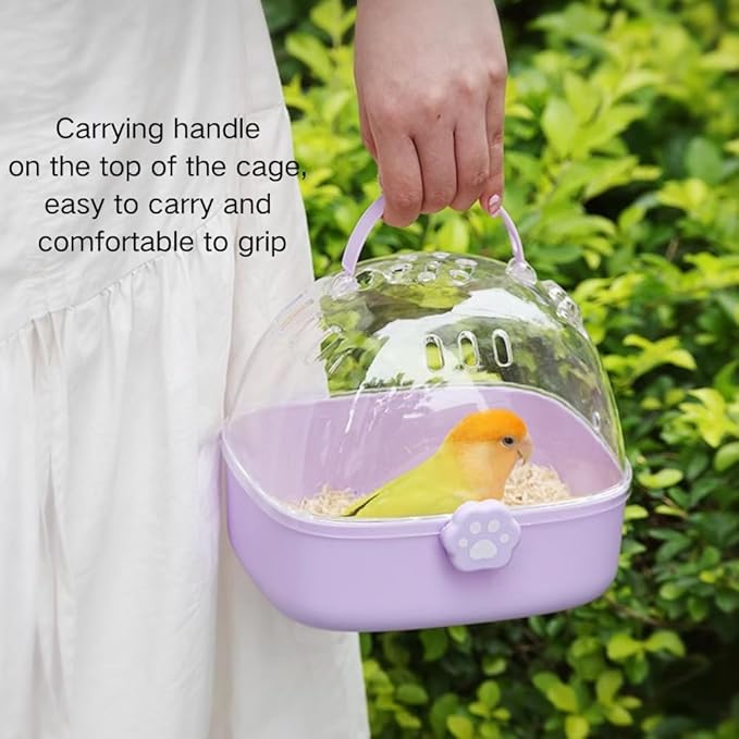 Bird Carrier Cage with Water Bottle, Portable Parrot Travel Carrier Carry Case 7.2" L*6.4 W *6.7” H for Small Pets, Lovebird, Budgie, Parakeet, Gerbils, Mice, Dwarf Hamster, Small Animal (Blue)