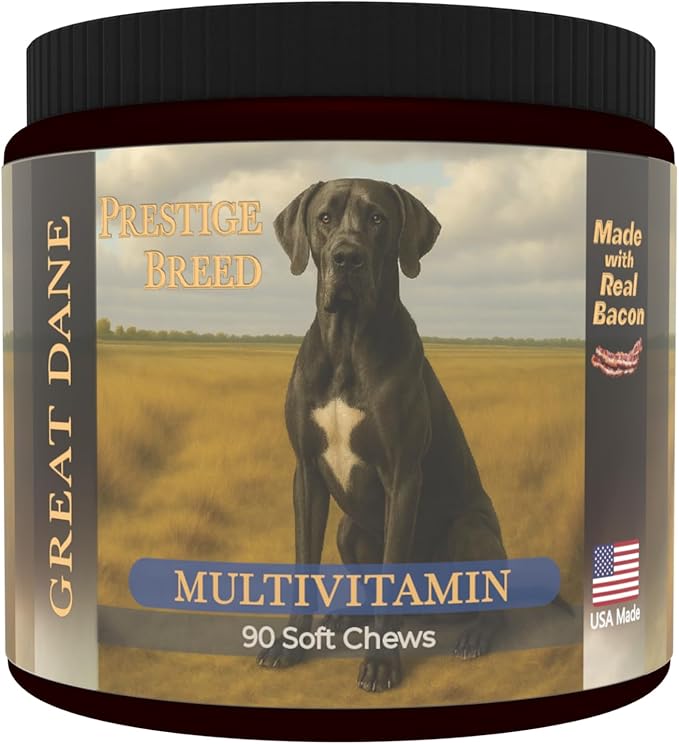 Multivitamins, Balanced Nutrition for Your Great Dane, 90 Count, Made in the USA with Real Bacon