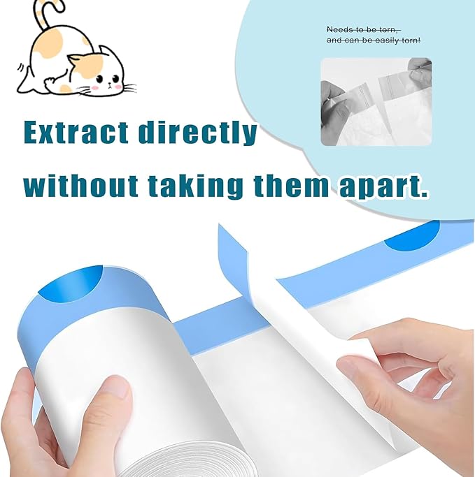 160 Pack Cat Litter Bags, 25 x16 inch Heavy Duty Self-Cleaning Litter Box Liners, Compatible with Litter Box Robot 3 & 4,Extra Thick Waste Drawer Liners (10-12 Gallons)