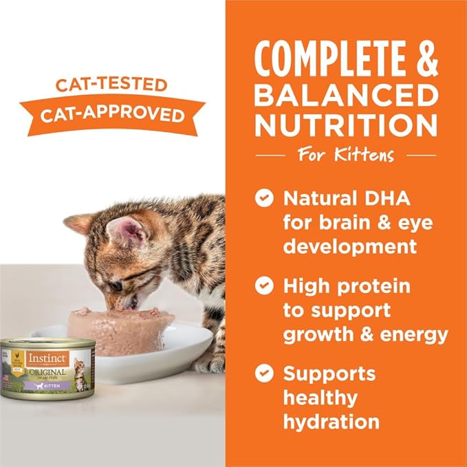 Instinct Original Kitten Wet Cat Food, Pate, Grain-Free - Real Chicken, 3 Ounce (Pack of 24)