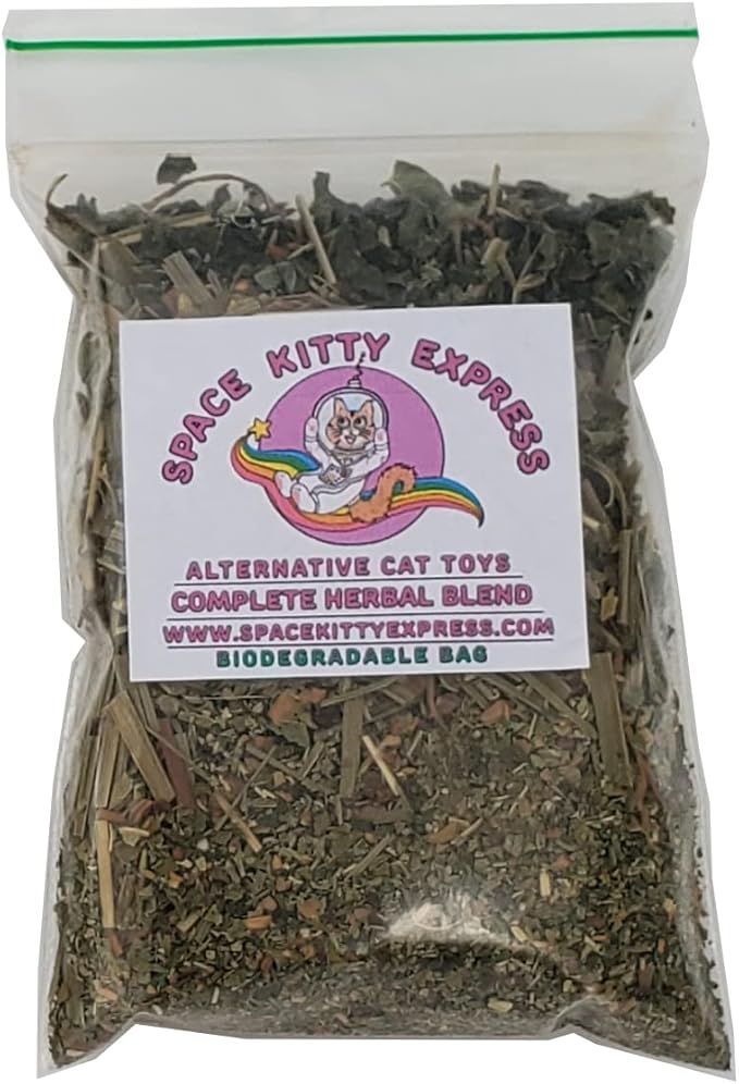5-in-1 Complete Cat Herb Blend (Honeysuckle, Silver Vine, Organic Valerian Root, Organic Lemongrass, and Organic Catnip) (1/4 oz (7 g))