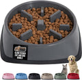 GORILLA GRIP Patented BPA Free Slow Feeder Dog Bowls, Interactive Puzzle Toy for Dogs and Cats Food Training Enrichment, Keeps Pets Busy and Prevents Puppy Overeating, Small Breeds, 1 Cup, Gray