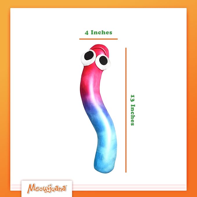 Meowijuana Kicker Toy for Cats | Get Kickin' Gummy Worm | Refillable Kicker Catnip Toy | Promotes Play and Cat Health | Includes Potent Hand Harvested Catnip Grown in North America