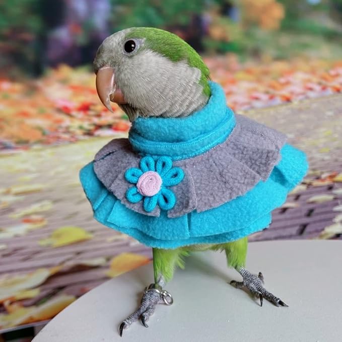 Bird Collar Anti Bite Elizabethan Recovery Cone, Bird Neck Protector for Feather Plucking, Bird Neckwear Full Body Shield, Bird Outdoors Windproof Cape Color Randomly (Necked Parakeet)