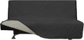 Easy-Going Futon Sofa Slipcover Reversible Sofa Cover Armless Futon Cover Furniture Protector Couch Cover Water Resistant Pets, Kids, Children, Dog, Cat (Futon, Darkgray/Beige)
